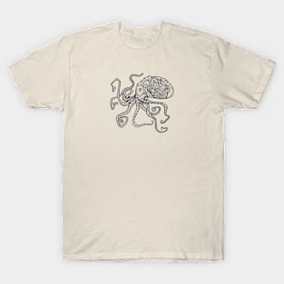 Octopus Drawing (Black) T-Shirt